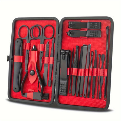 KitManucurePro - Trousse de Coupe-Ongles Professionnelle 7-24pcs Ultra-Affûtée pour Hommes et Femmes - Soins Solides de Pédicure - Rynova