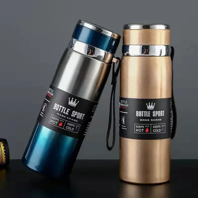 Thermos en acier inoxydable 1L – Bouteille isotherme pour garder l'eau froide et chaude, thé, café - Rynova