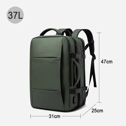 Sac à Dos de Voyage BANGE Pro – Grand Sac Étanche avec Port USB, Extensible, Capacité 17.3 pouces, Sac à Dos d’Affaires pour Homme - Rynova