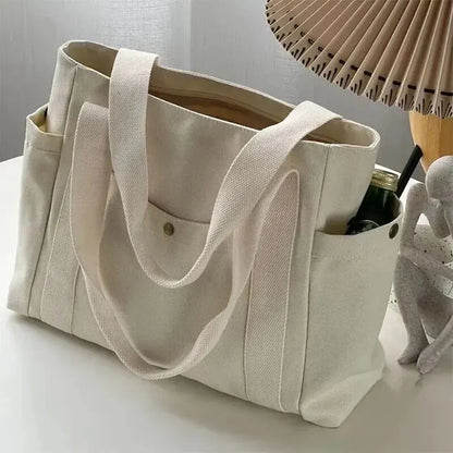 Sac À Main Élégant – Sac en Toile Grande Capacité avec Poches Extérieures Multiples - Rynova
