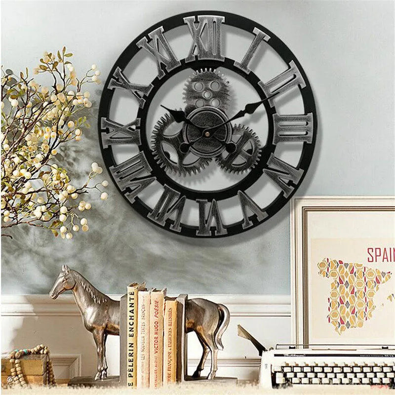 ÉpoqueBois – Horloge Murale Rétro en Bois au Style Européen - Rynova