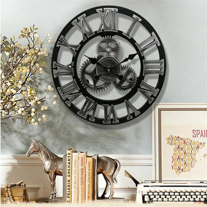 ÉpoqueBois – Horloge Murale Rétro en Bois au Style Européen - Rynova
