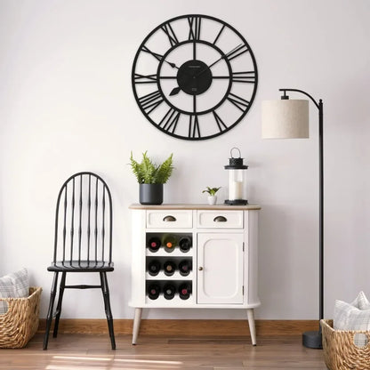 ÉléganceTemps – Horloge Murale Rétro avec Chiffres Romains, Style Ouvert - Rynova