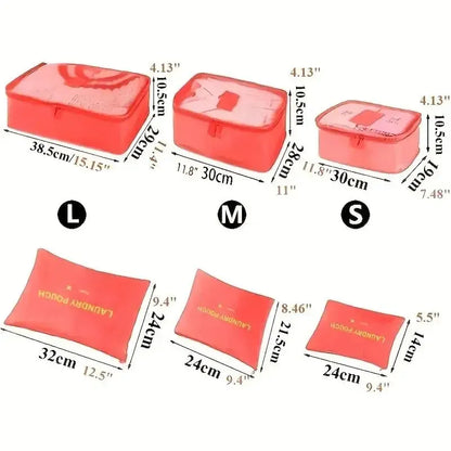 VoyageOrganisé – Set de 6 Sacs de Rangement de Voyage Grande Capacité pour Vêtements, Chaussures et Accessoires - Rynova