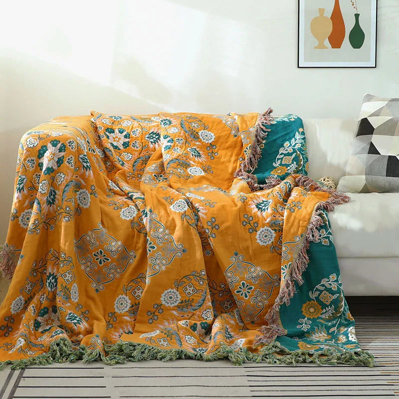 CocoonChic - Couverture Bohème en Coton Douce et Élégante - Rynova