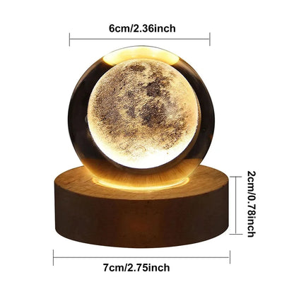 GALAXIE Éblouissante - Lampe à Crystal 3D avec Projections Planétaires - Éclairage USB Ambiance Cozy - Rynova