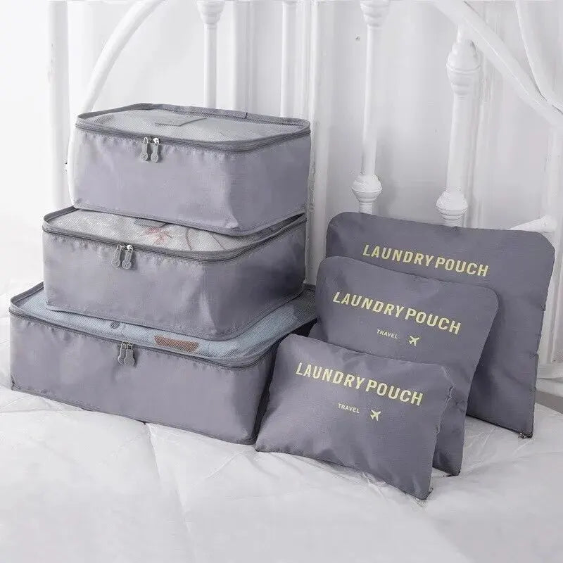 VoyageOrganisé – Set de 6 Sacs de Rangement de Voyage Grande Capacité pour Vêtements, Chaussures et Accessoires - Rynova