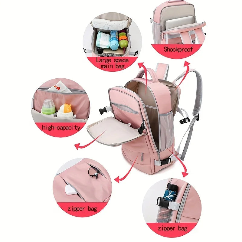 Sac à Dos Femme Voyage Multi-Fonction avec Rangement pour Chaussures et Séparation Étanche - Rynova