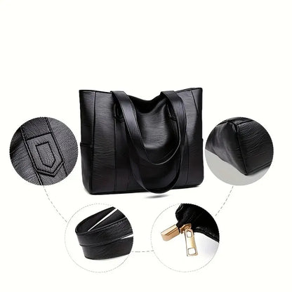 Sac à Main Élégance – Grand Tote Rétro en Similicuir Vegan pour Femmes, Sac Bandoulière Vintage pour le Quotidien - Rynova