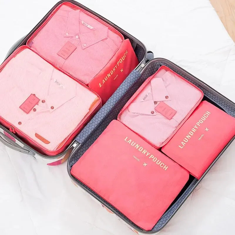 VoyageOrganisé – Set de 6 Sacs de Rangement de Voyage Grande Capacité pour Vêtements, Chaussures et Accessoires - Rynova
