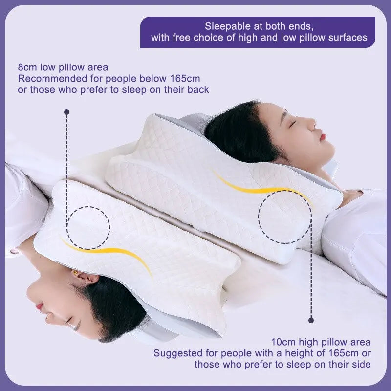 Oreiller Mémoire de Forme Papillon RelaxNeck - Soulagement des Douleurs Cervicales et Confort Orthopédique - Rynova