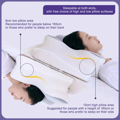 Oreiller Mémoire de Forme Papillon RelaxNeck - Soulagement des Douleurs Cervicales et Confort Orthopédique - Rynova