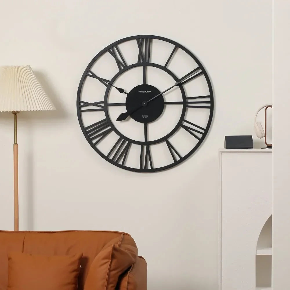 ÉléganceTemps – Horloge Murale Rétro avec Chiffres Romains, Style Ouvert - Rynova