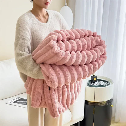 VeloursLapin - Plaid Doux en Imitation Lapin pour Lit et Canapé - Rynova