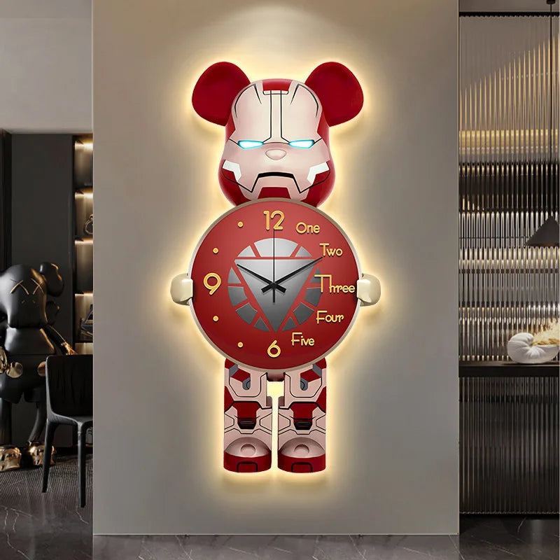 LuxeOurs – Horloge Murale Décorative Ours Élégant pour Salon - Rynova