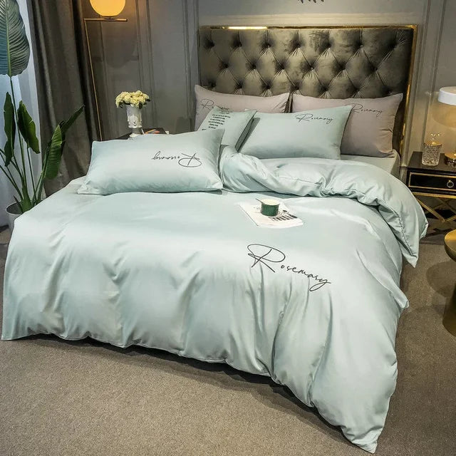 EmbroiLuxe - Housse de Couette Élégante en Tissu Premium - Rynova