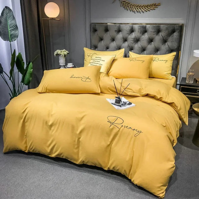 EmbroiLuxe - Housse de Couette Élégante en Tissu Premium - Rynova