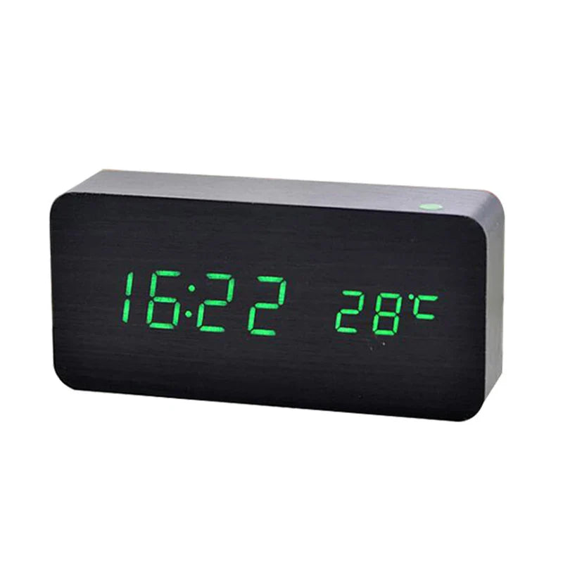 Horloge BoisÉco – Réveil Numérique en Bois avec Affichage LED - Rynova