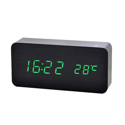 Horloge BoisÉco – Réveil Numérique en Bois avec Affichage LED - Rynova