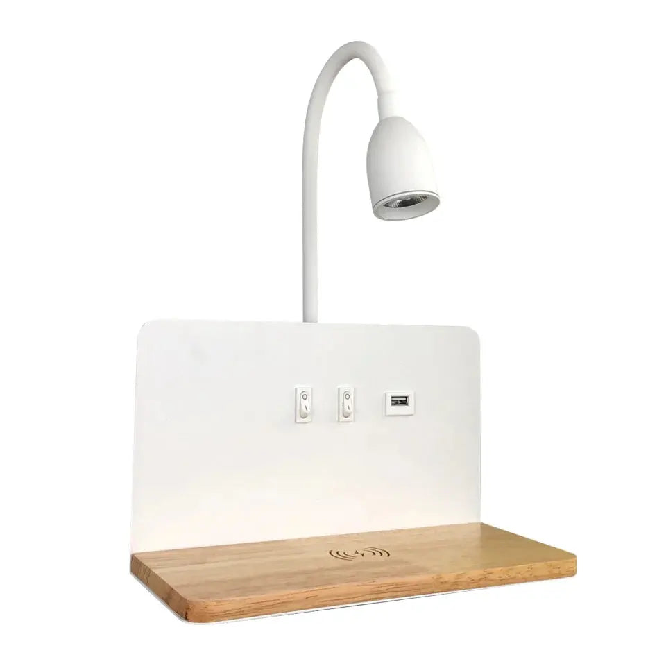 LumiCharge | Applique Murale LED avec USB et Charge Sans Fil - Rynova