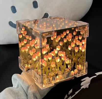 Tulifée - Lampe Cube Miroir Tulipe DIY, Veilleuse 3D Créative - Rynova
