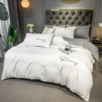 EmbroiLuxe - Housse de Couette Élégante en Tissu Premium - Rynova