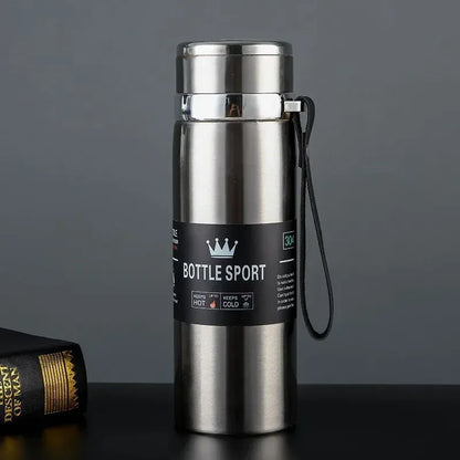 Thermos en acier inoxydable 1L – Bouteille isotherme pour garder l'eau froide et chaude, thé, café - Rynova