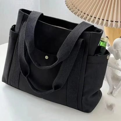 Sac À Main Élégant – Sac en Toile Grande Capacité avec Poches Extérieures Multiples - Rynova