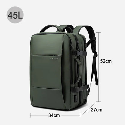 Sac à Dos de Voyage BANGE Pro – Grand Sac Étanche avec Port USB, Extensible, Capacité 17.3 pouces, Sac à Dos d’Affaires pour Homme - Rynova