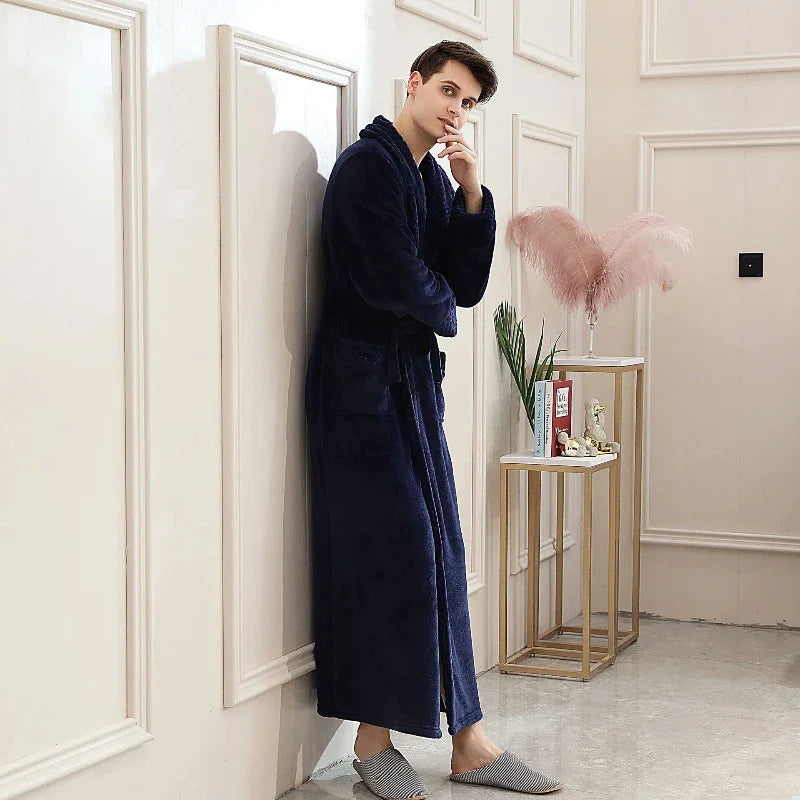 ChaleurNuit - Robe de Chambre en Polaire Douce pour Homme - Rynova