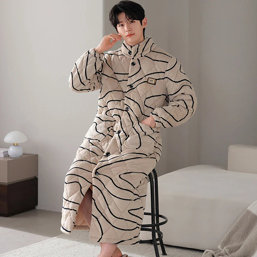 ChaleurDouce – Peignoir à Capuche 3 Couches pour Homme - Rynova