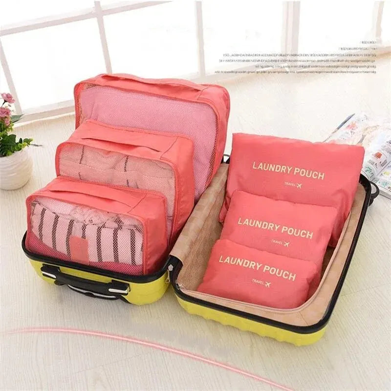 VoyageOrganisé – Set de 6 Sacs de Rangement de Voyage Grande Capacité pour Vêtements, Chaussures et Accessoires - Rynova