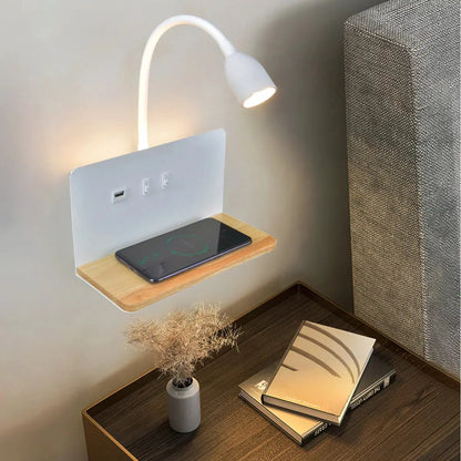 LumiCharge | Applique Murale LED avec USB et Charge Sans Fil - Rynova