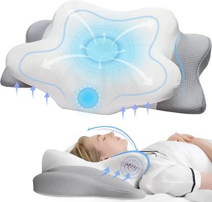 Oreiller Orthopédique Ergoluxe - Soulagement des Douleurs Cervicales et Épaules en Mousse à Mémoire de Forme - Rynova