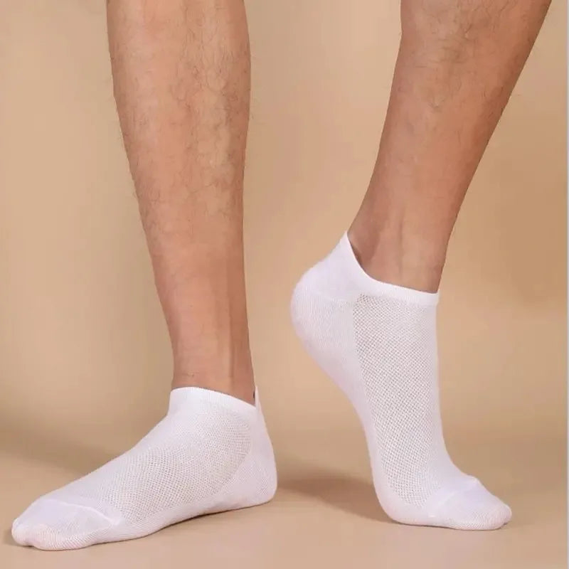 Chaussettes Bateau Unisexes - Lot de 10 Paires, Couleur Unie, Légères, Respirantes, Anti-Odeur et Absorbantes de Transpiration - Rynova