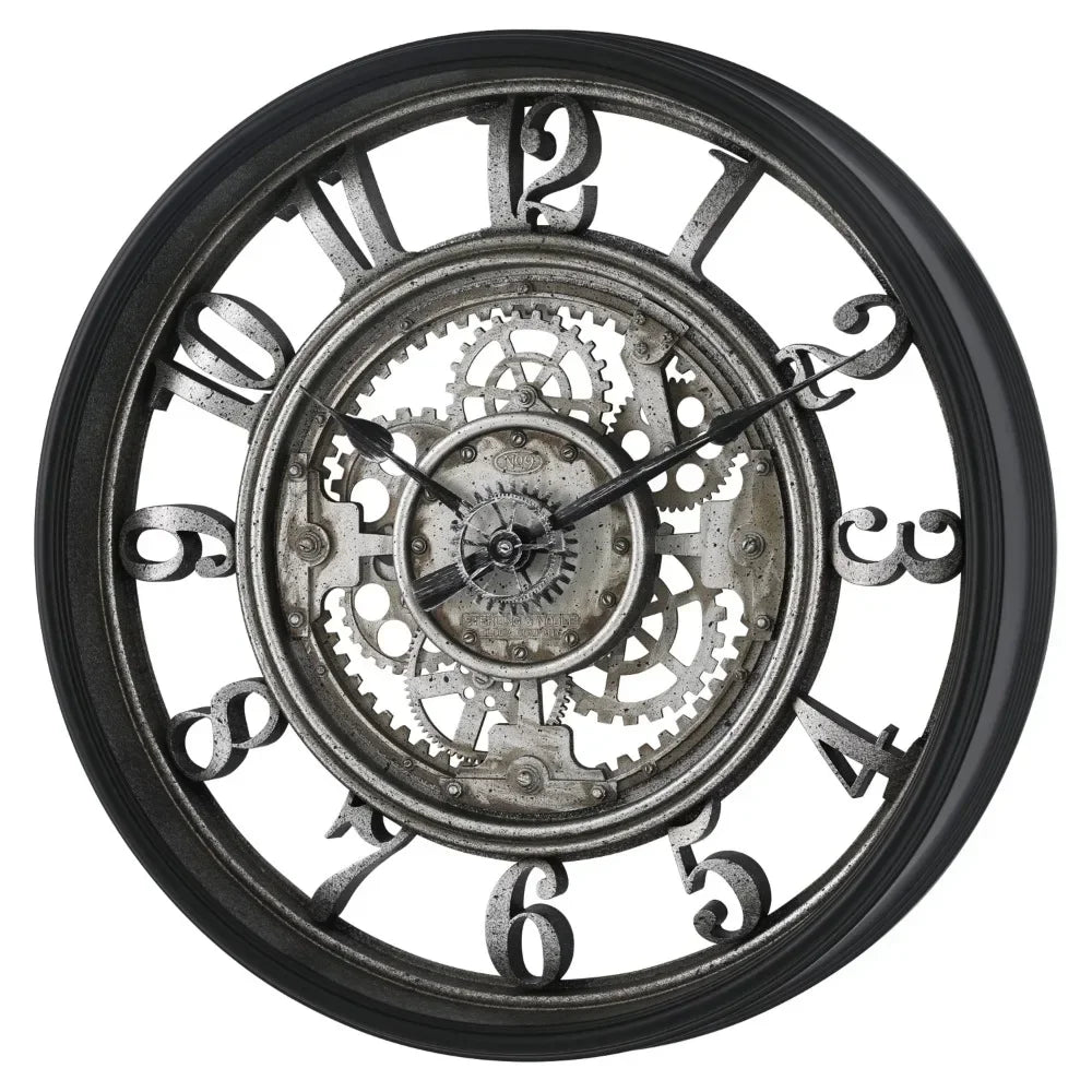Horloge MétalGear – Design Industriel avec Chiffres Arabes et Engrenages Mobiles - Rynova