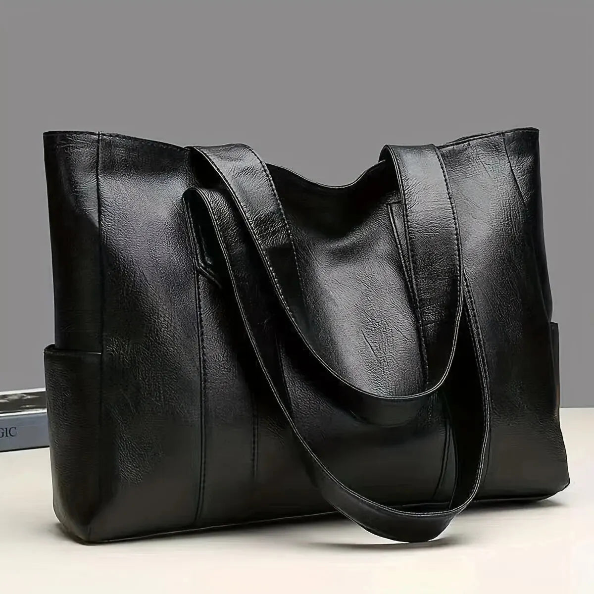 Sac à Main Élégance – Grand Tote Rétro en Similicuir Vegan pour Femmes, Sac Bandoulière Vintage pour le Quotidien - Rynova