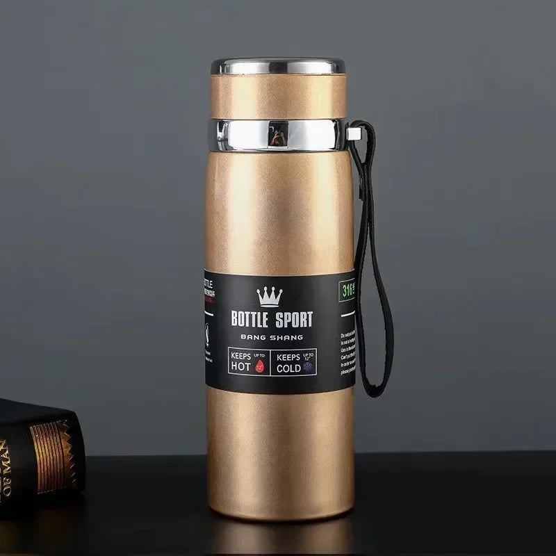 Thermos en acier inoxydable 1L – Bouteille isotherme pour garder l'eau froide et chaude, thé, café - Rynova