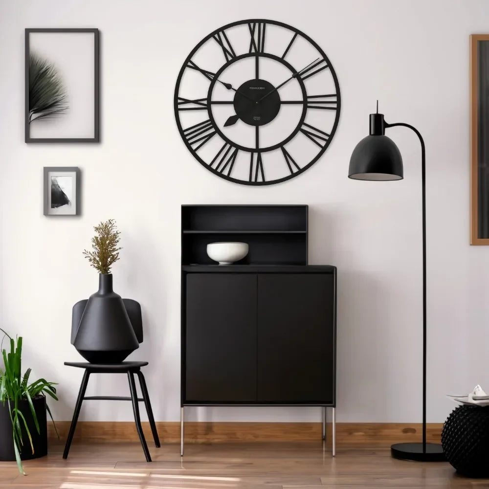 ÉléganceTemps – Horloge Murale Rétro avec Chiffres Romains, Style Ouvert - Rynova