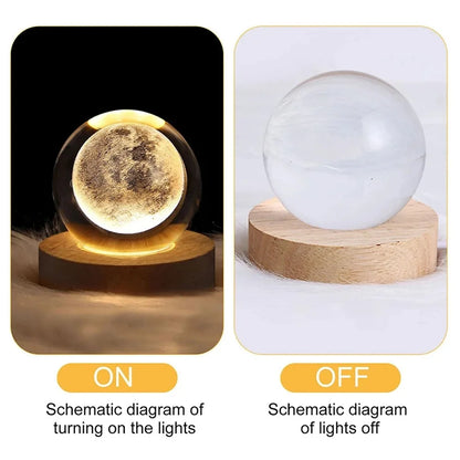 GALAXIE Éblouissante - Lampe à Crystal 3D avec Projections Planétaires - Éclairage USB Ambiance Cozy - Rynova