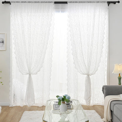 LaceÉclat - Rideau Transparent en Dentelle Blanche pour une Élégance Délicate - Rynova