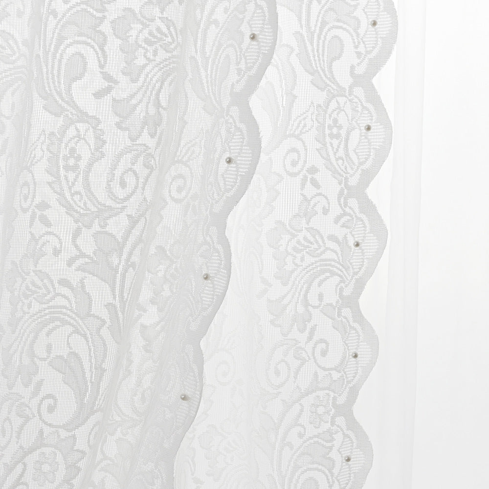 LaceÉclat - Rideau Transparent en Dentelle Blanche pour une Élégance Délicate - Rynova