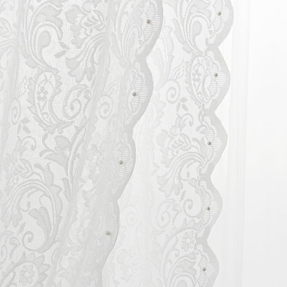 LaceÉclat - Rideau Transparent en Dentelle Blanche pour une Élégance Délicate - Rynova