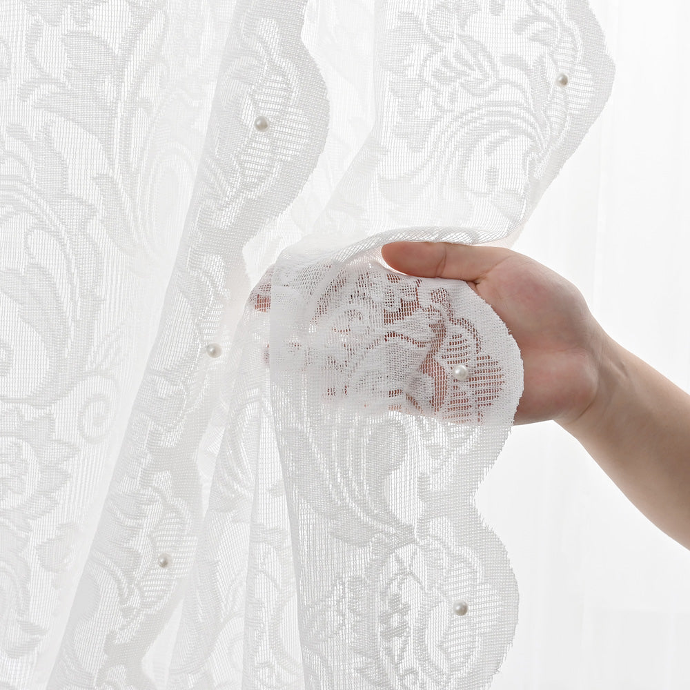 LaceÉclat - Rideau Transparent en Dentelle Blanche pour une Élégance Délicate - Rynova
