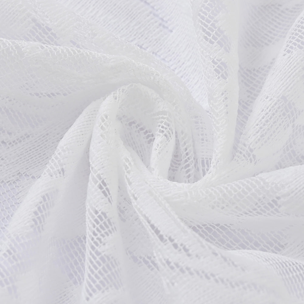 LaceÉclat - Rideau Transparent en Dentelle Blanche pour une Élégance Délicate - Rynova
