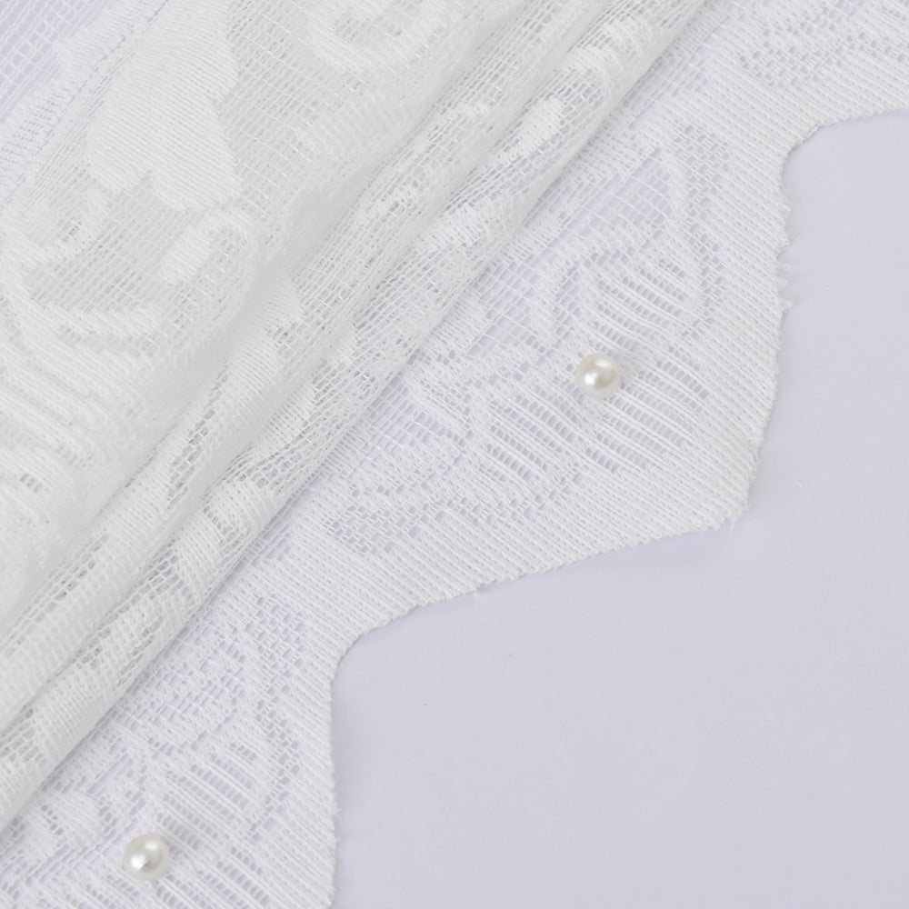 LaceÉclat - Rideau Transparent en Dentelle Blanche pour une Élégance Délicate - Rynova