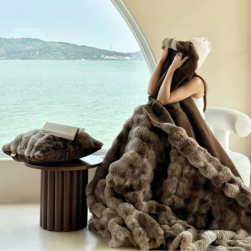 DouceVelours - Couverture Épaissie en Velours pour Confort Hivernal - Rynova