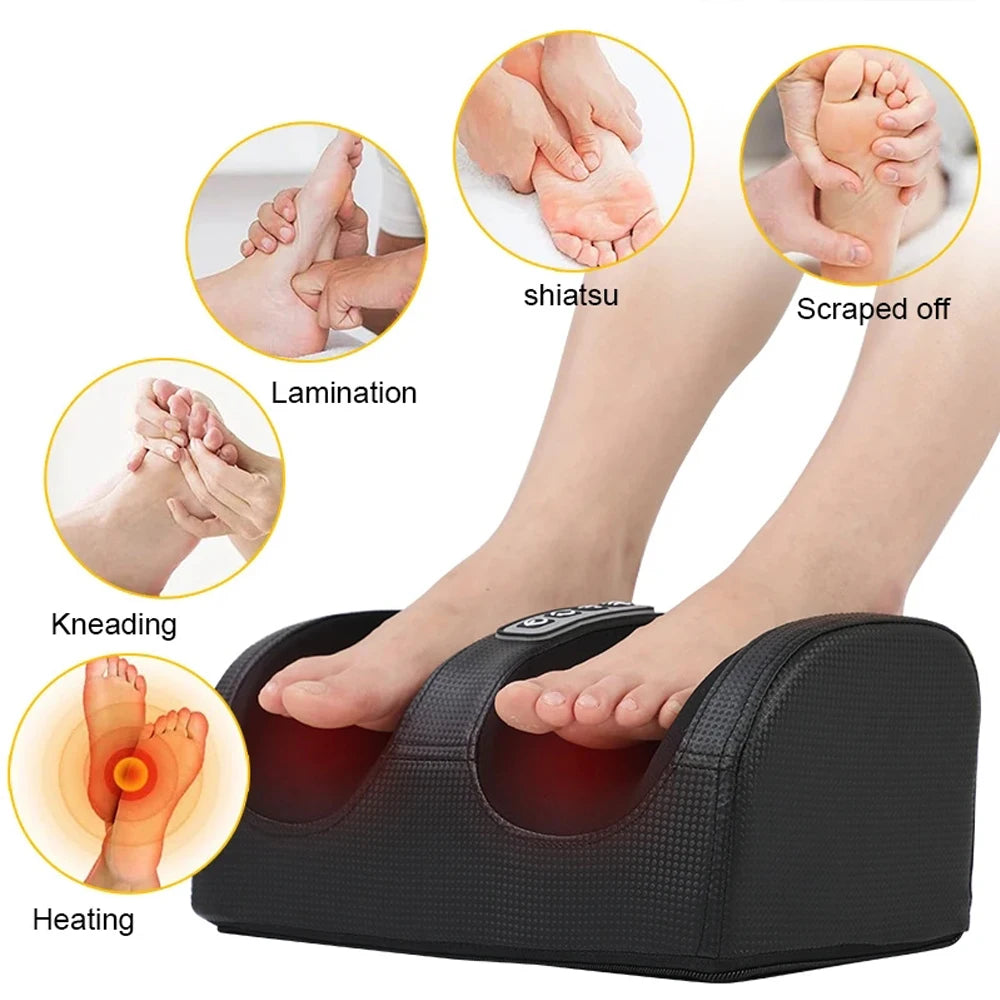 Massage Élite - Massager Électrique de Pieds Shiatsu avec Fonction Chauffante - Rynova