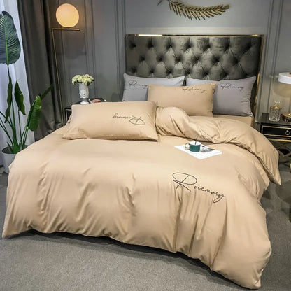 EmbroiLuxe - Housse de Couette Élégante en Tissu Premium - Rynova