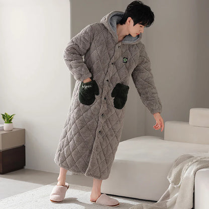 ChaleurDouce – Peignoir à Capuche 3 Couches pour Homme - Rynova